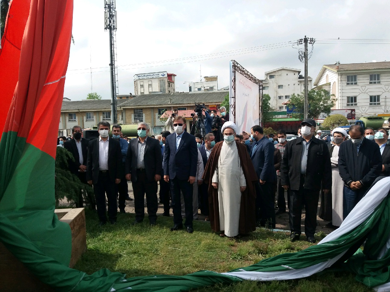 به اهتزاز درآمدن پرچم فلسطین در رشت