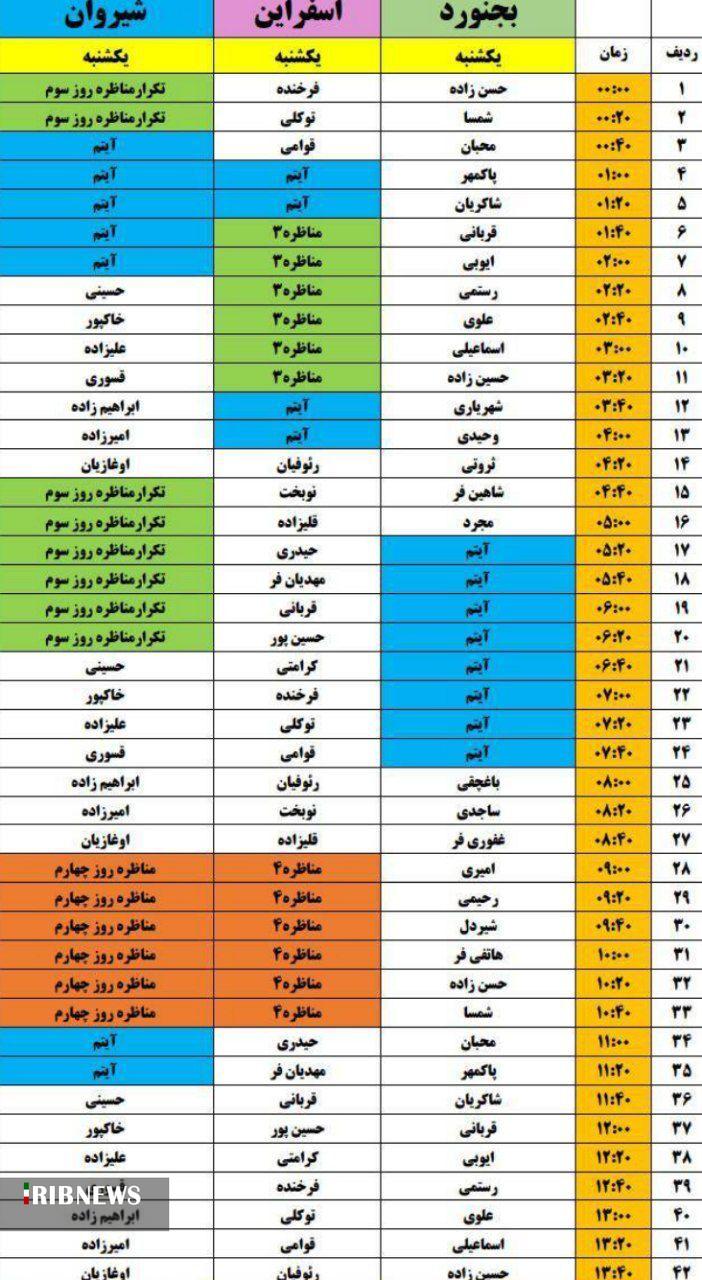 جدول پخش برنامه‌ها و مناظره های انتخاباتی نامزدها در خراسان شمالی؛ فردا یکشنبه