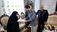 دیدار فرزند رئیس‌جمهور با خانواده شهدای تجاوز رژیم صهیونیستی