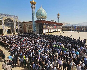 وداع با پیکر سردار شهید صفرپور از شهدای حمله رژیم غاصب صهیونیستی